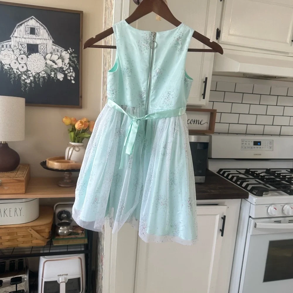 New Nordstrom American Princess Mint Green Sequin Dress Little Girl Size 6